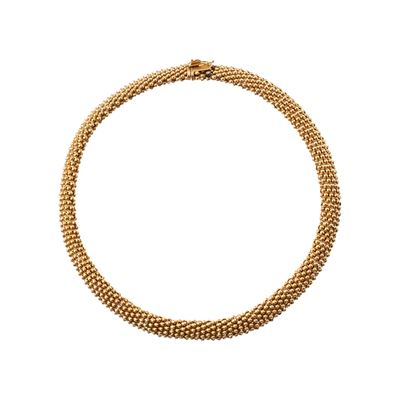 Girocollo, maglia elastica in oro giallo 18 kt con punzone 63 MI