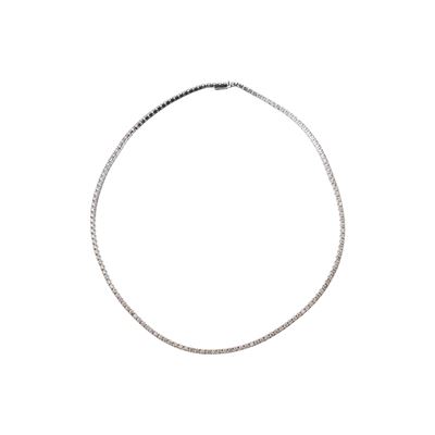 Girocollo “Tennis” in oro bianco 18 kt con diamanti brown, 44,5 cm