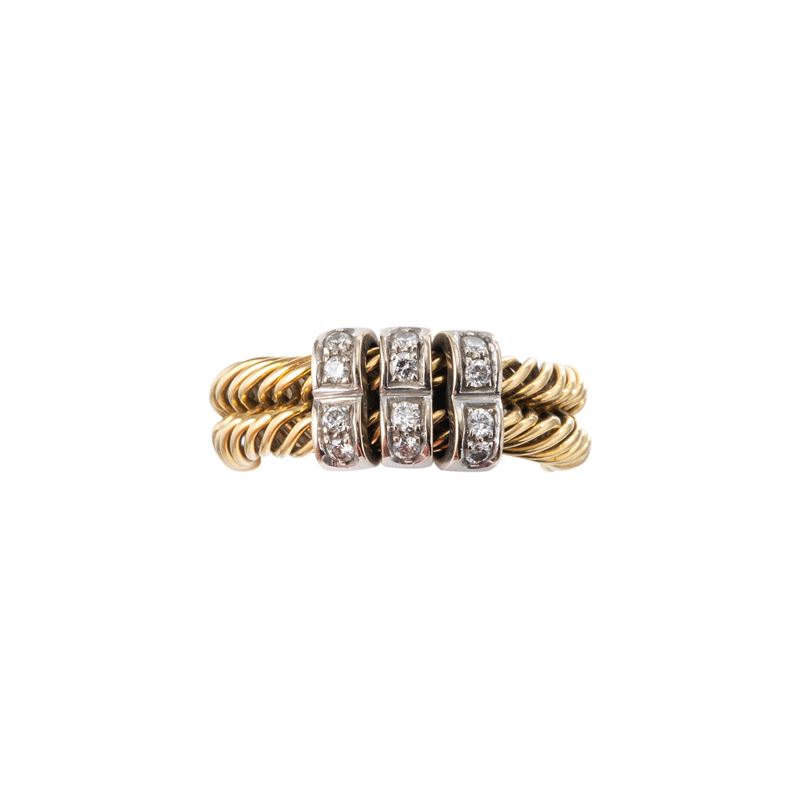 Pomellato - Anello in oro giallo 18 kt con diamanti
