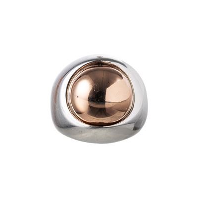Anello in argento e oro rosa 14 kt