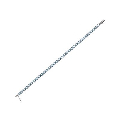 Bracciale in oro bianco 18 kt con acquamarina (ct 8,00), lunghezza 18 cm
