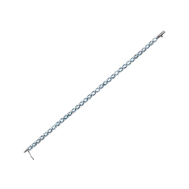 Bracciale in oro bianco 18 kt con acquamarina (ct 8,00), lunghezza 18 cm