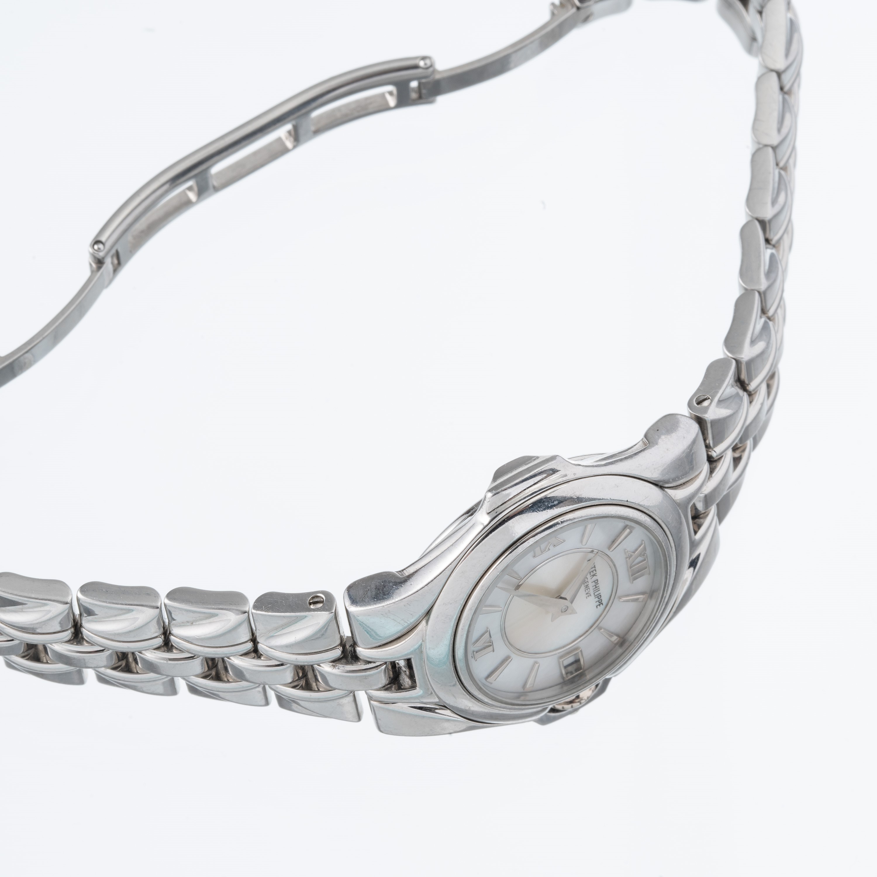 Patek Philippe - Sculpture, orologio da donna solo tempo al quarzo in acciaio con quadrante in ma...
