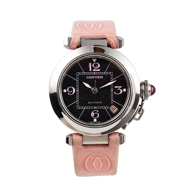 Cartier - Pasha 2324, orologio solo tempo automatico in acciaio con quadrante grigio