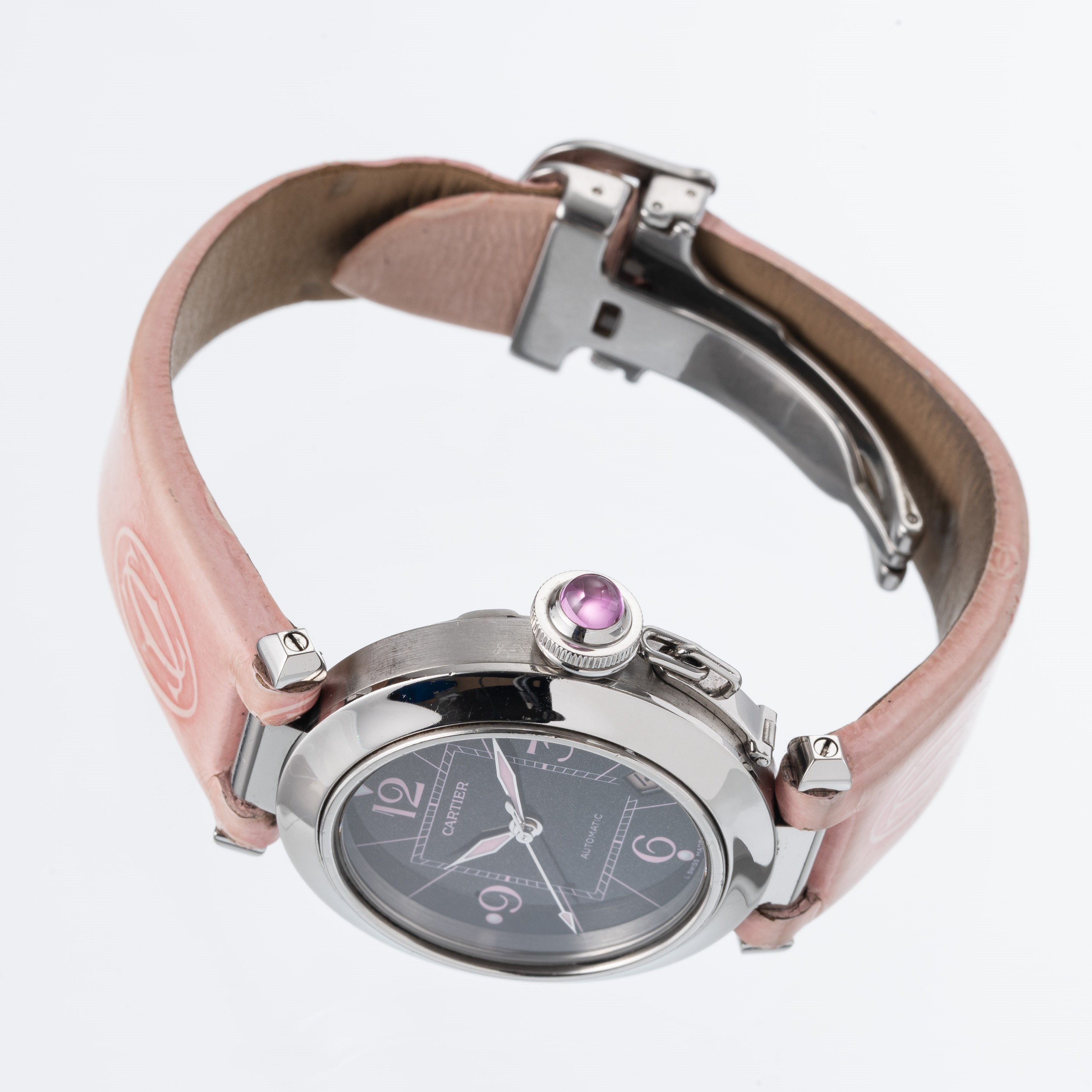 Cartier - Pasha 2324, orologio solo tempo automatico in acciaio con quadrante grigio