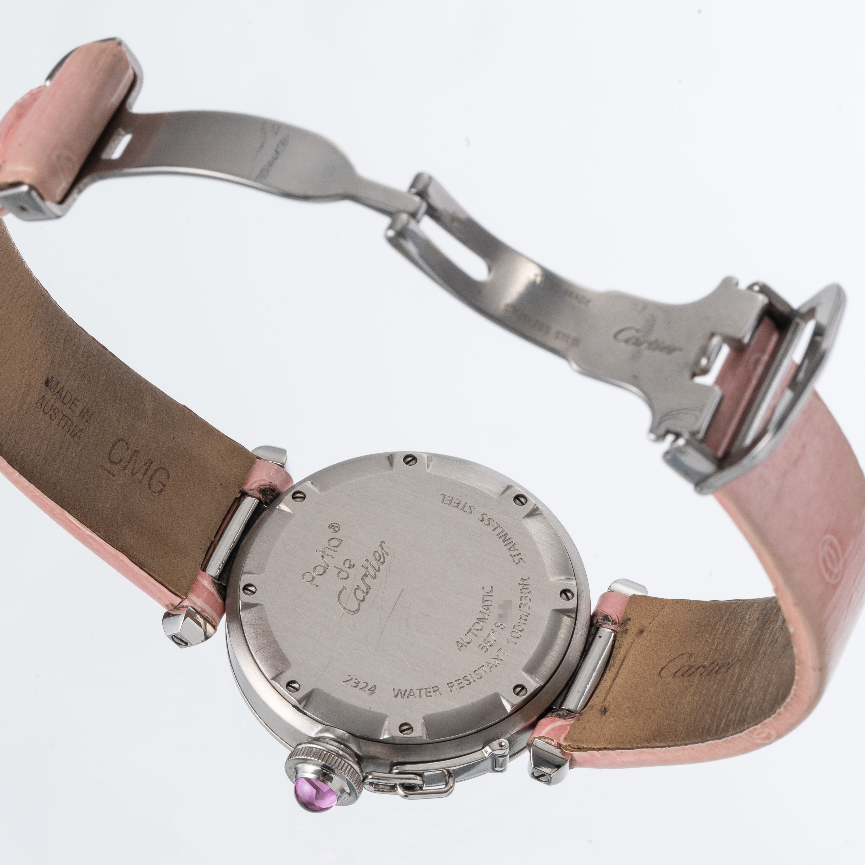 Cartier - Pasha 2324, orologio solo tempo automatico in acciaio con quadrante grigio