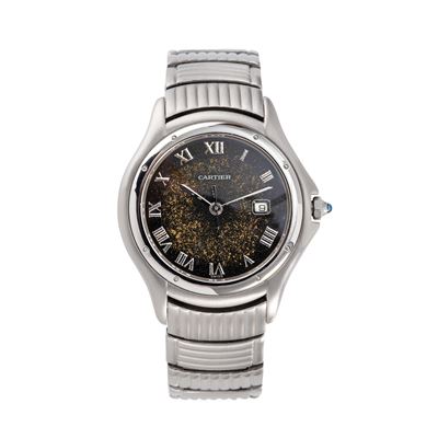 Cougar — orologio al quarzo in acciaio con datario e quadrante tropicale