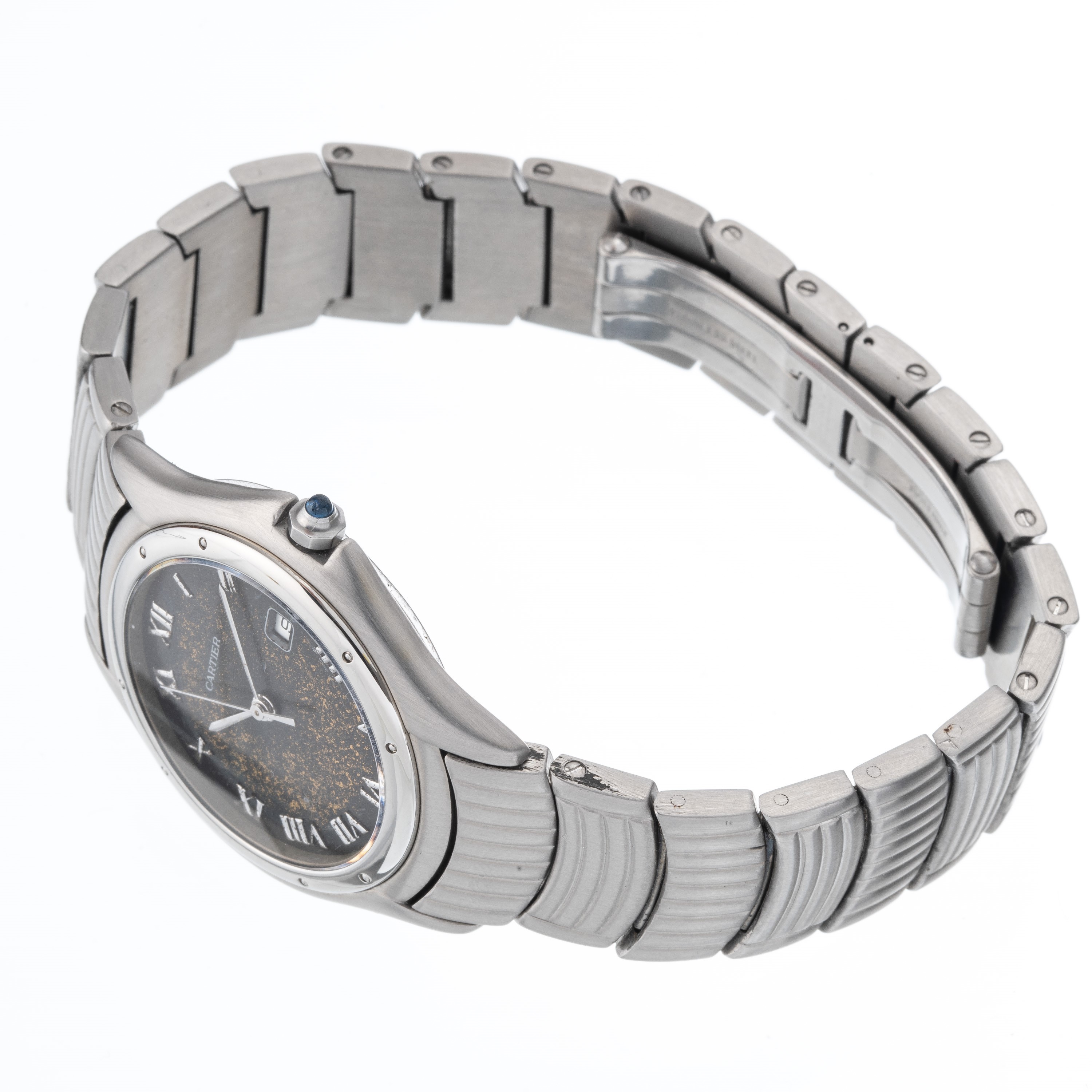Cartier - Cougar — orologio al quarzo in acciaio con datario e quadrante tropicale
