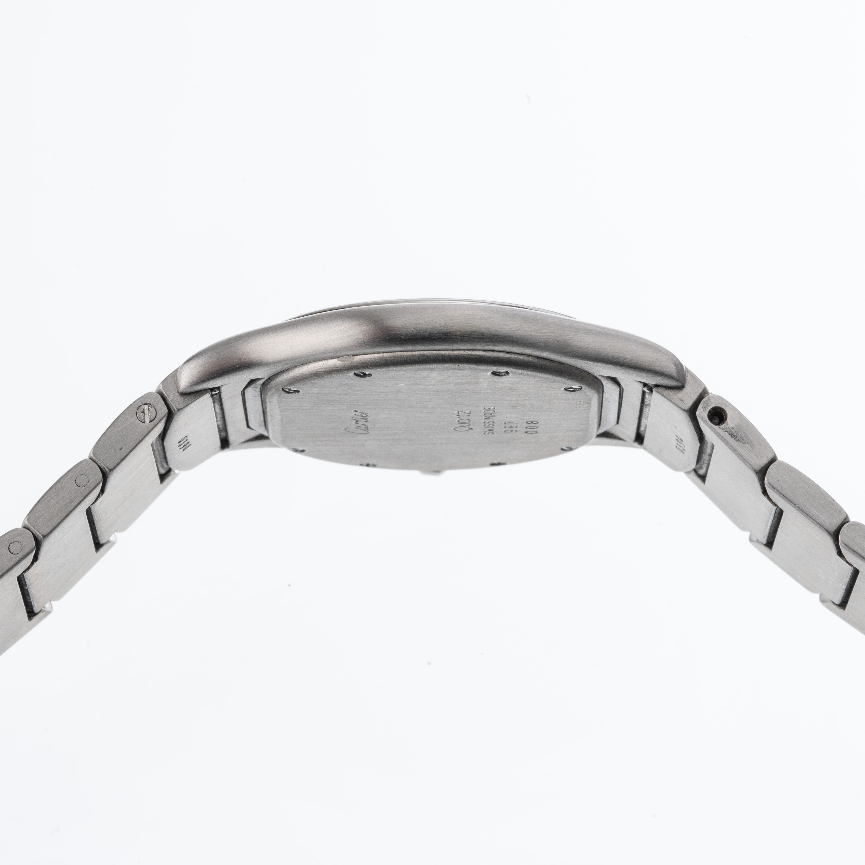 Cartier - Cougar — orologio al quarzo in acciaio con datario e quadrante tropicale