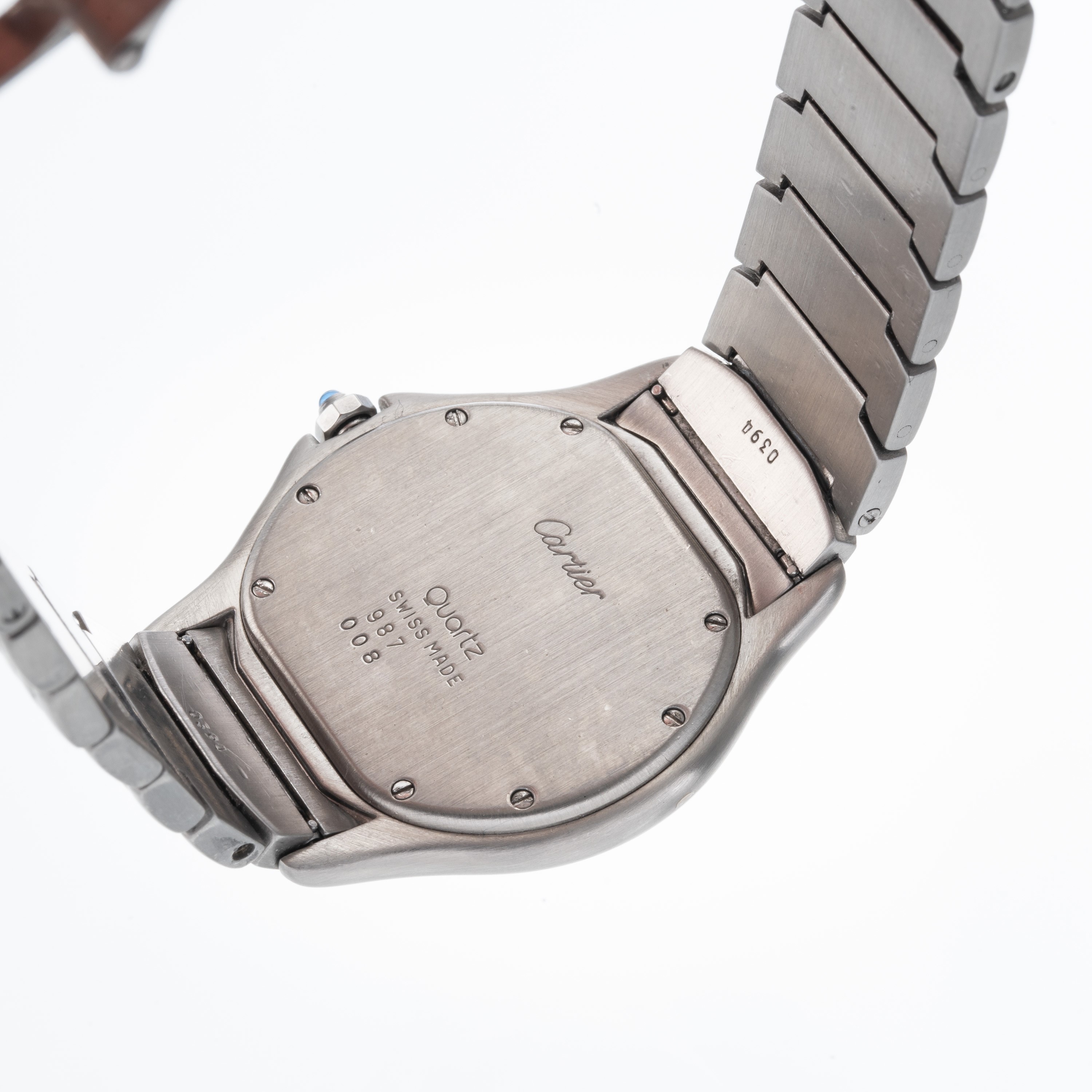 Cartier - Cougar — orologio al quarzo in acciaio con datario e quadrante tropicale