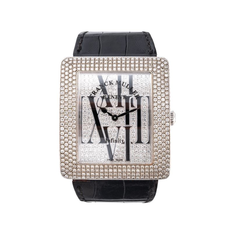 Franck Muller - Infinity Pavé́ 3740 QZ, orologio da polso in oro bianco 18kt con diamanti