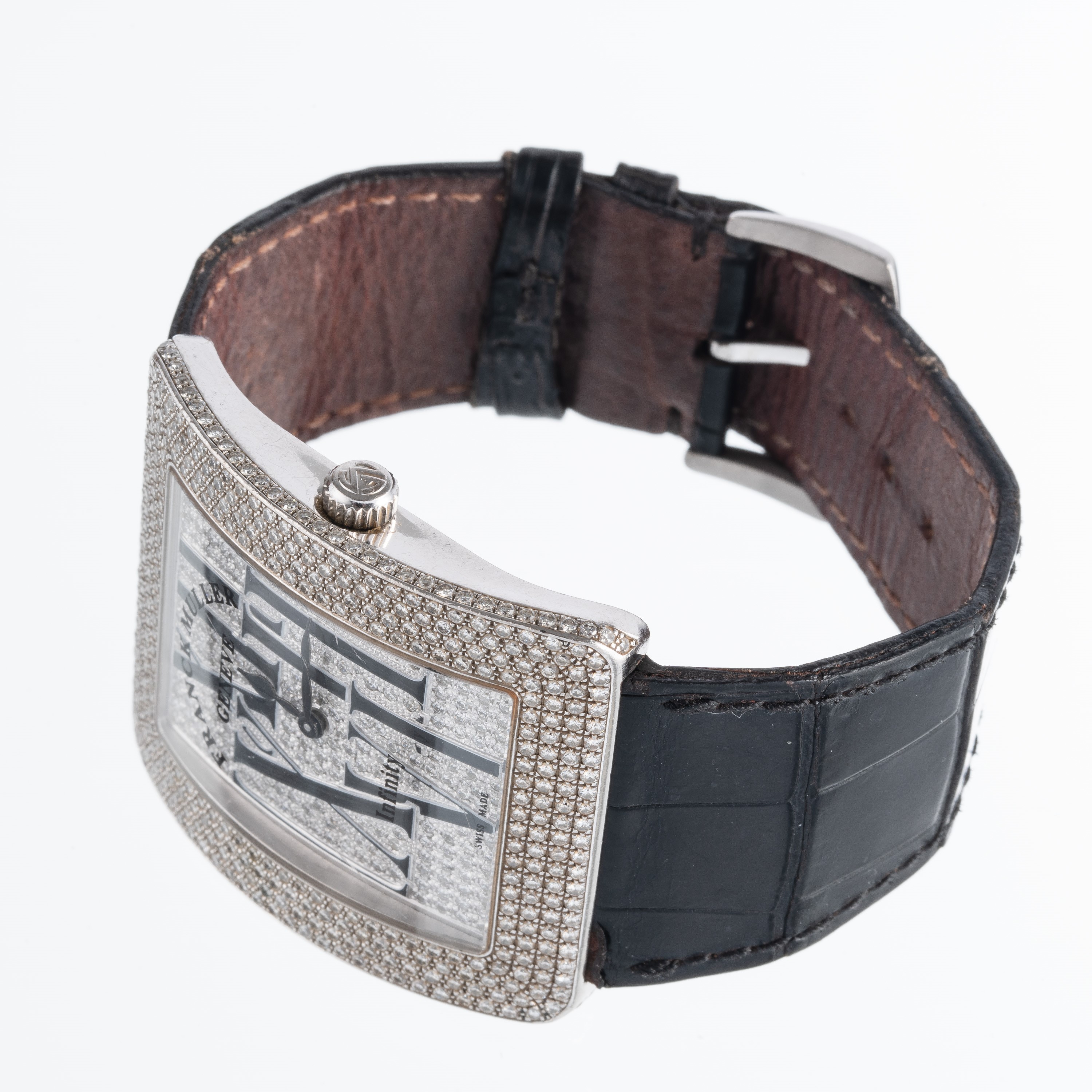 Franck Muller - Infinity Pavé́ 3740 QZ, orologio da polso in oro bianco 18kt con diamanti