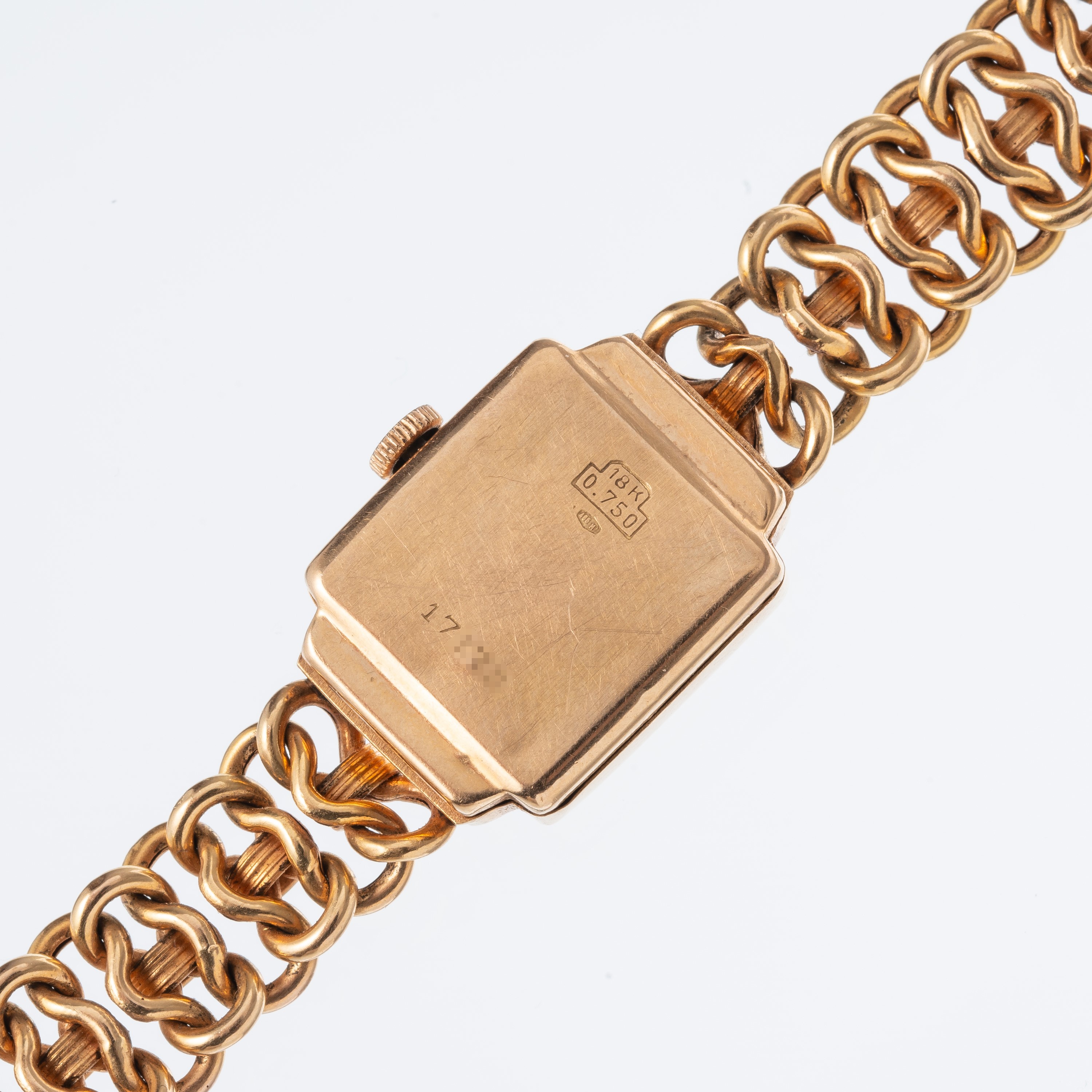 Orologio da donna in oro giallo 18 kt con carica manuale e cinturino regolabile