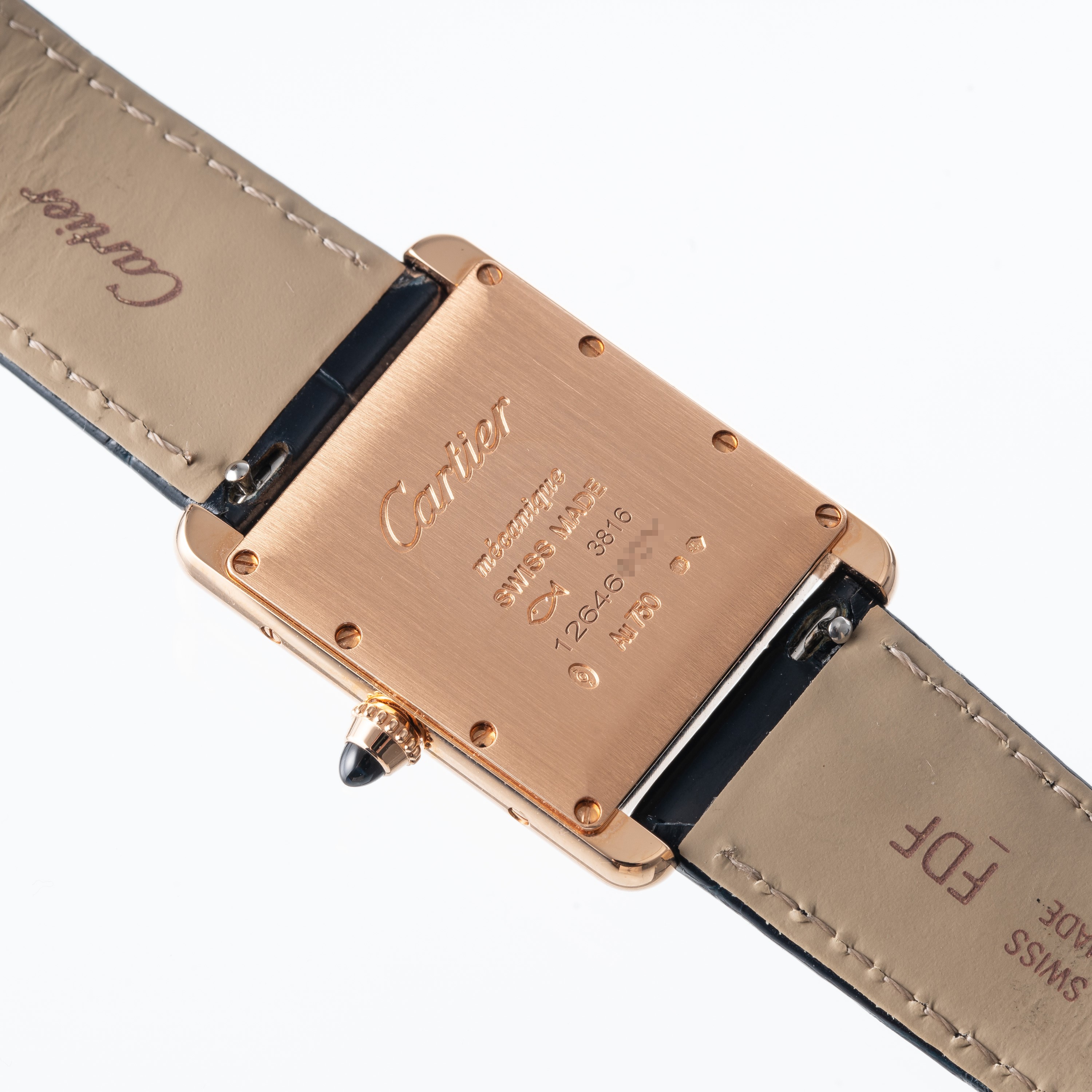 Cartier - Orologio Tank in oro rosa 18 kt a carica manuale con quadrante “Tre Ori”