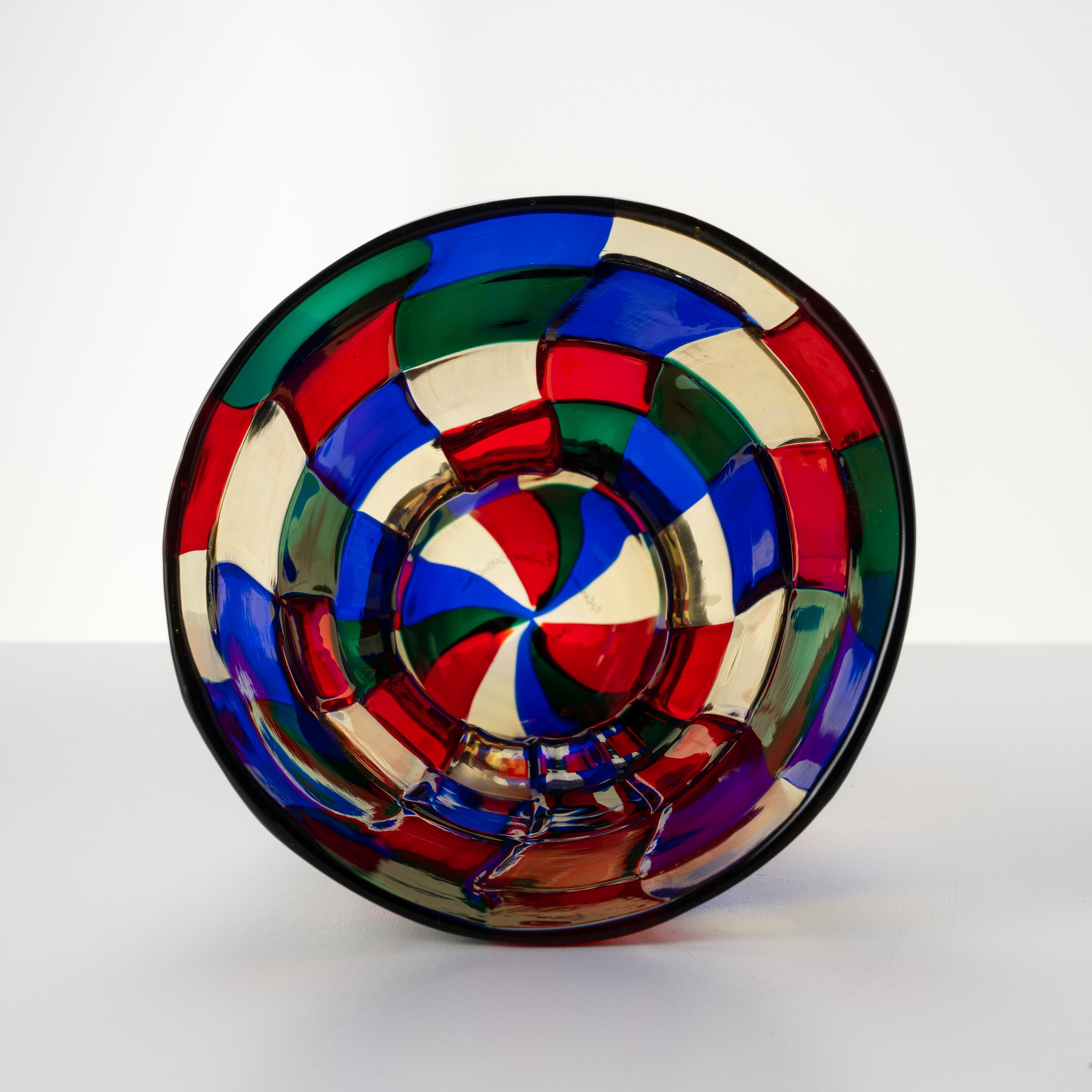 Fulvio Bianconi - Vaso «Pezzato», vetro policromo soffiato a bocca (manifattura Venini, 1991)