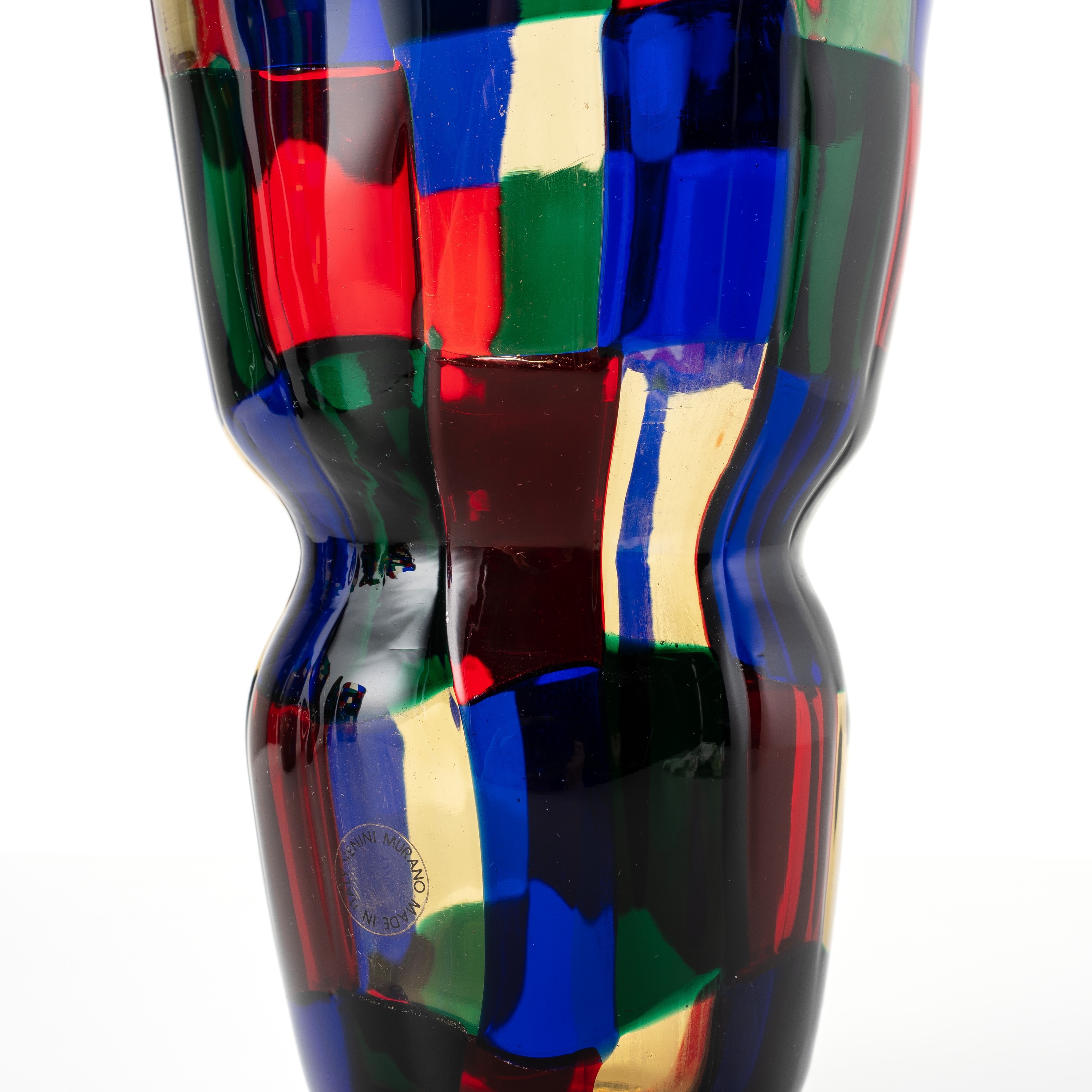 Fulvio Bianconi - Vaso «Pezzato», vetro policromo soffiato a bocca (manifattura Venini, 1991)