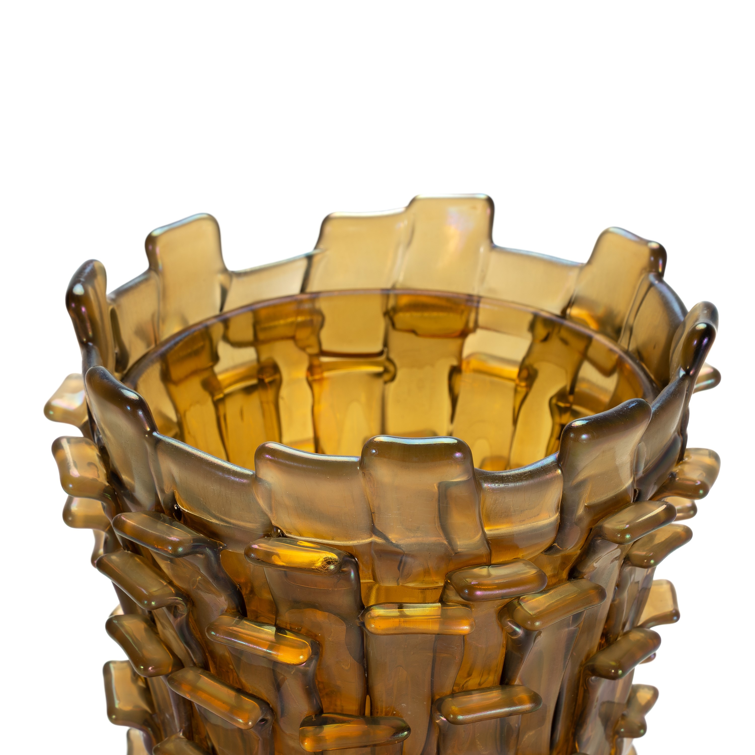 Fulvio Bianconi - Vaso “Ritagli” in vetro ambra iridato (manifattura Venini), 2004