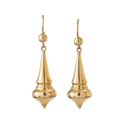 Orecchini “A trottola”, oro giallo 18 kt