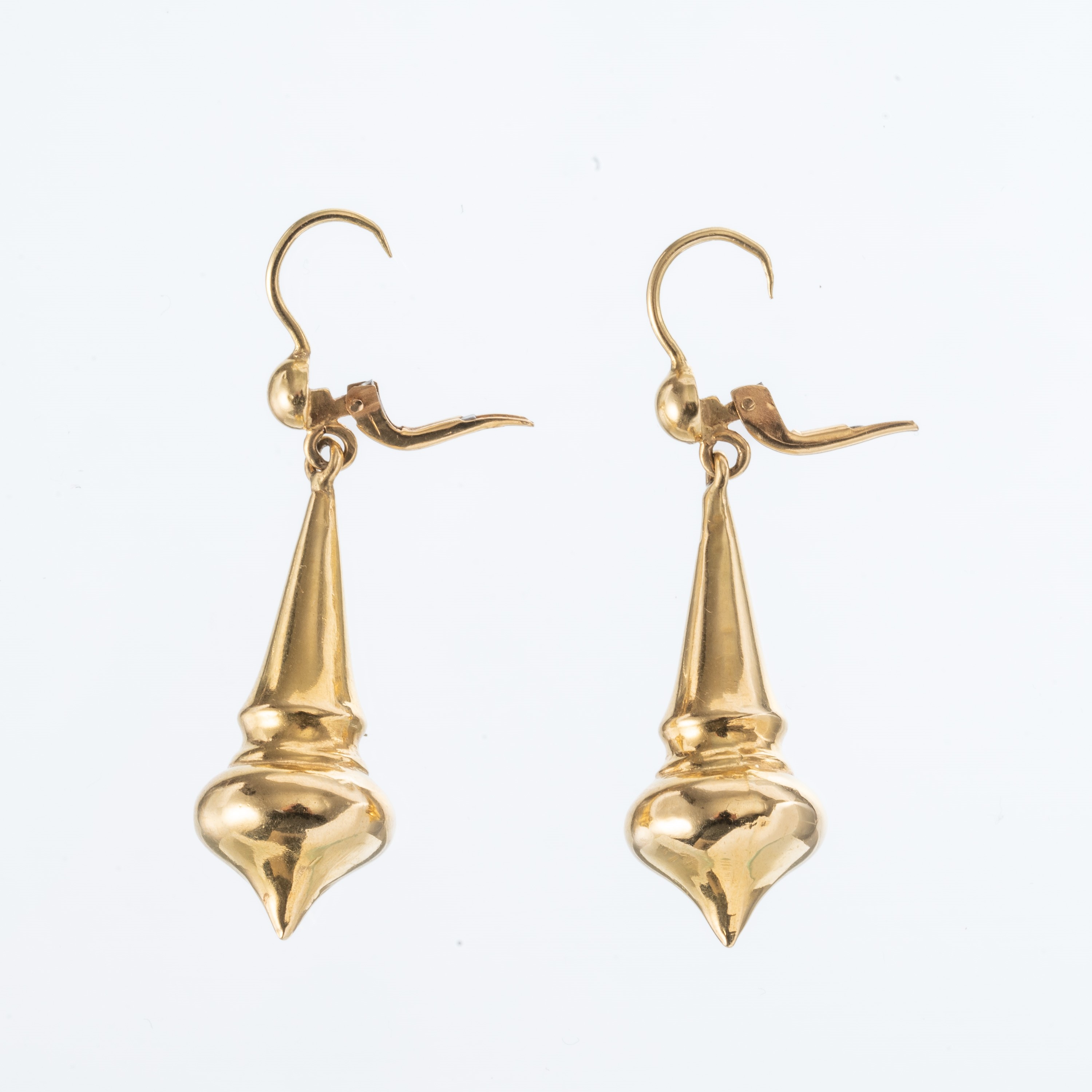 Orecchini a trottola, oro giallo 18 kt