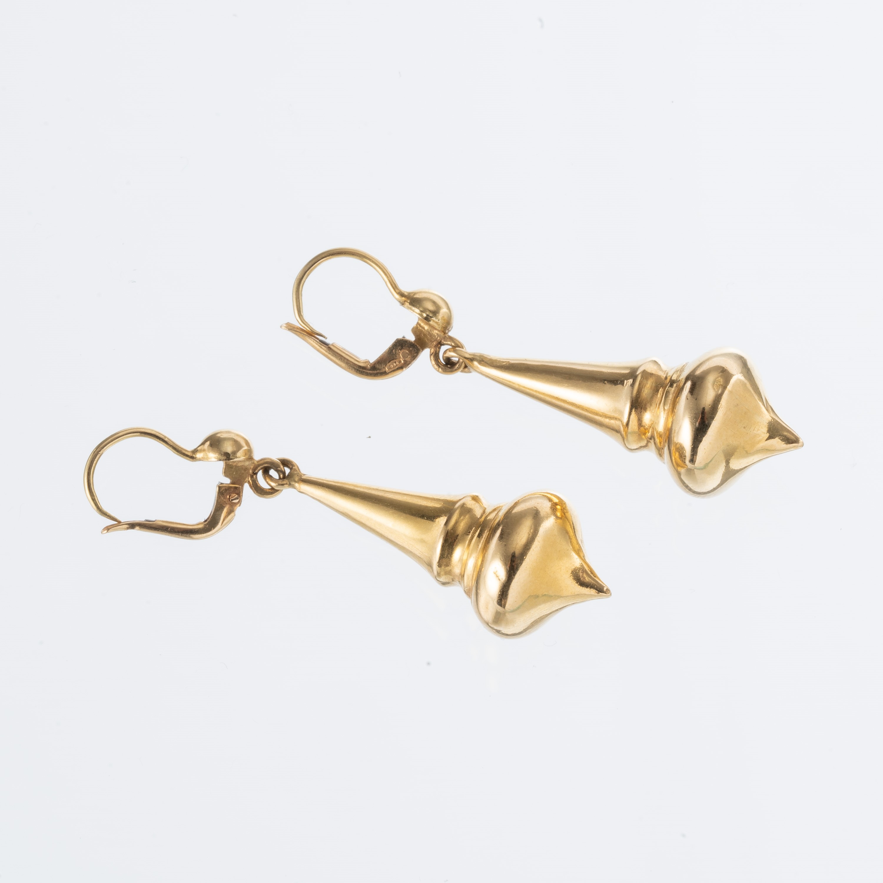 Orecchini a trottola, oro giallo 18 kt