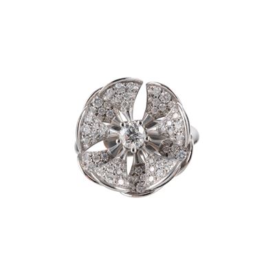 Anello Margherita in oro bianco 18 kt con diamanti (mod. 350769, 2017)