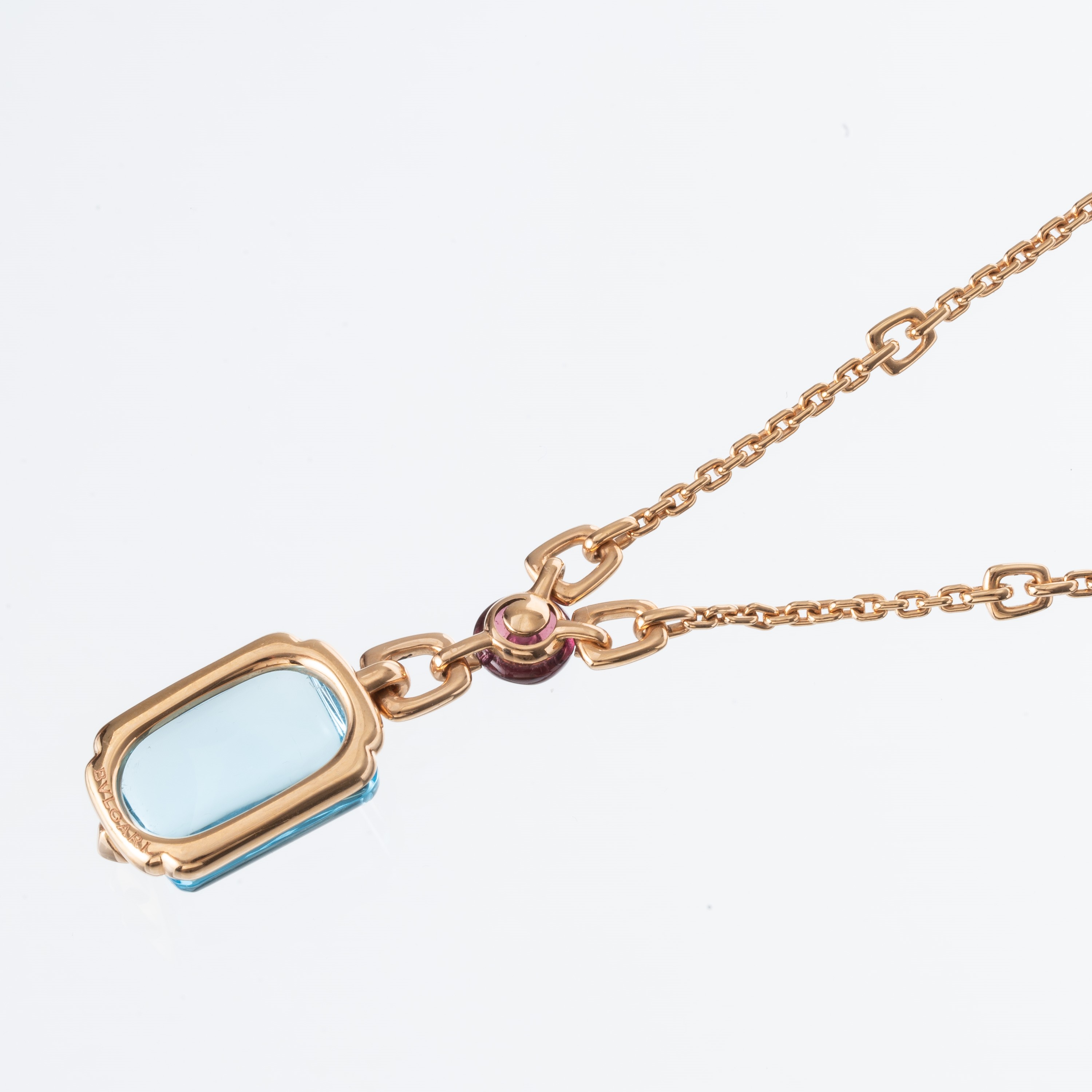 Bulgari - Parure in oro giallo 18 kt e quarzo azzurro