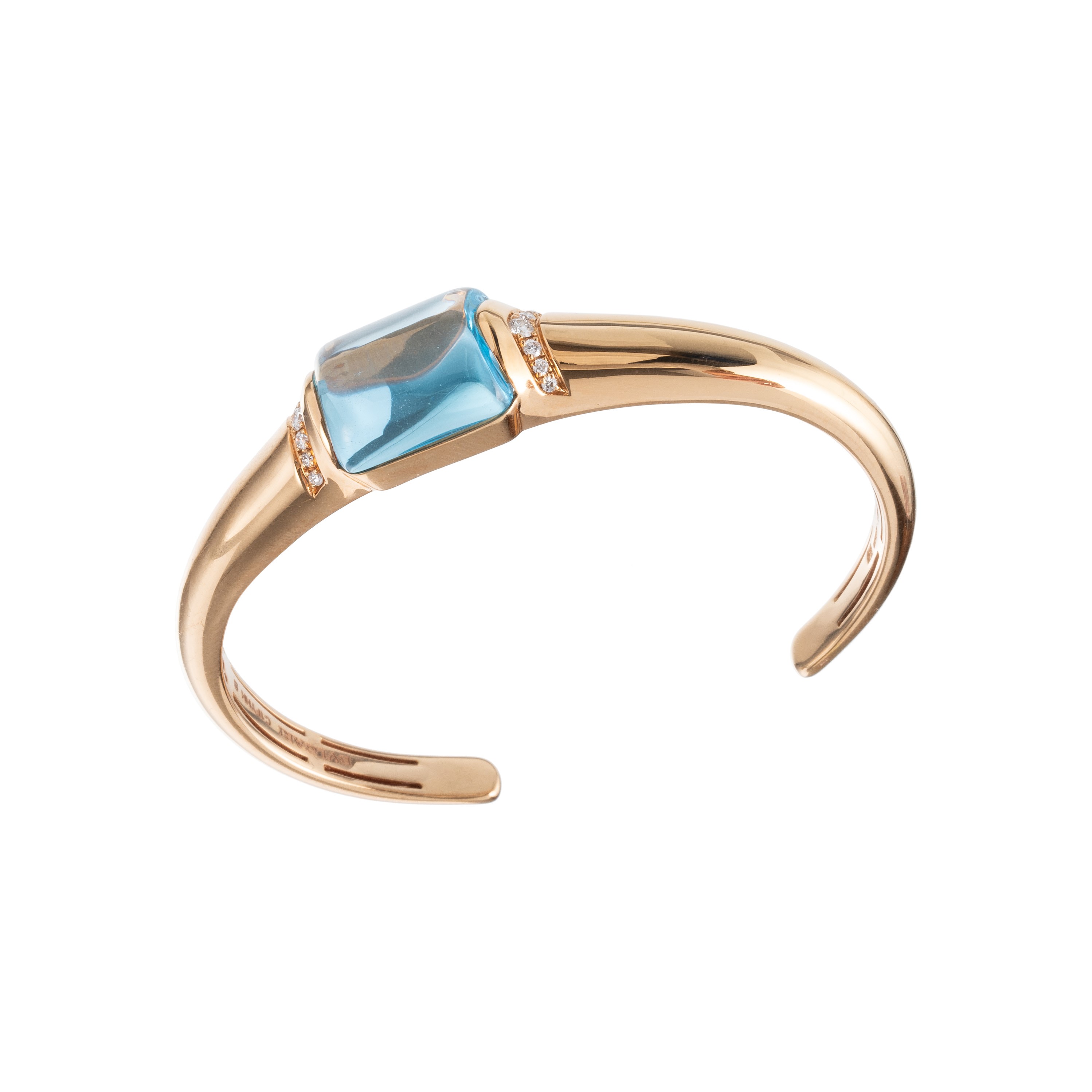 Bulgari - Parure in oro giallo 18 kt e quarzo azzurro