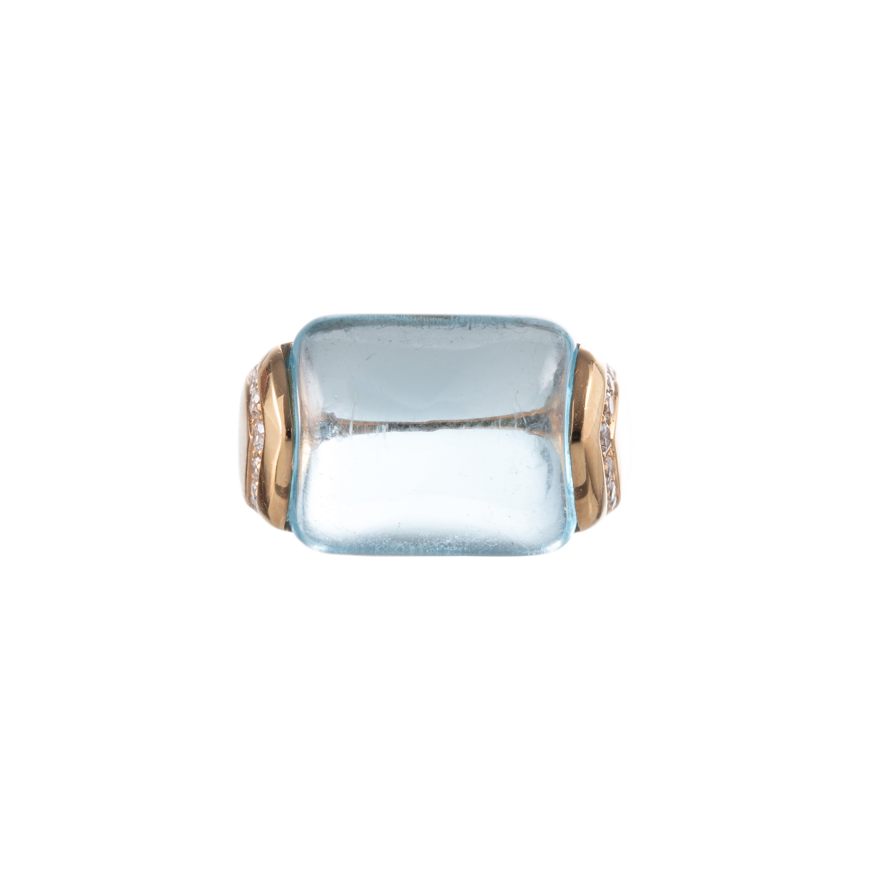 Bulgari - Parure in oro giallo 18 kt e quarzo azzurro