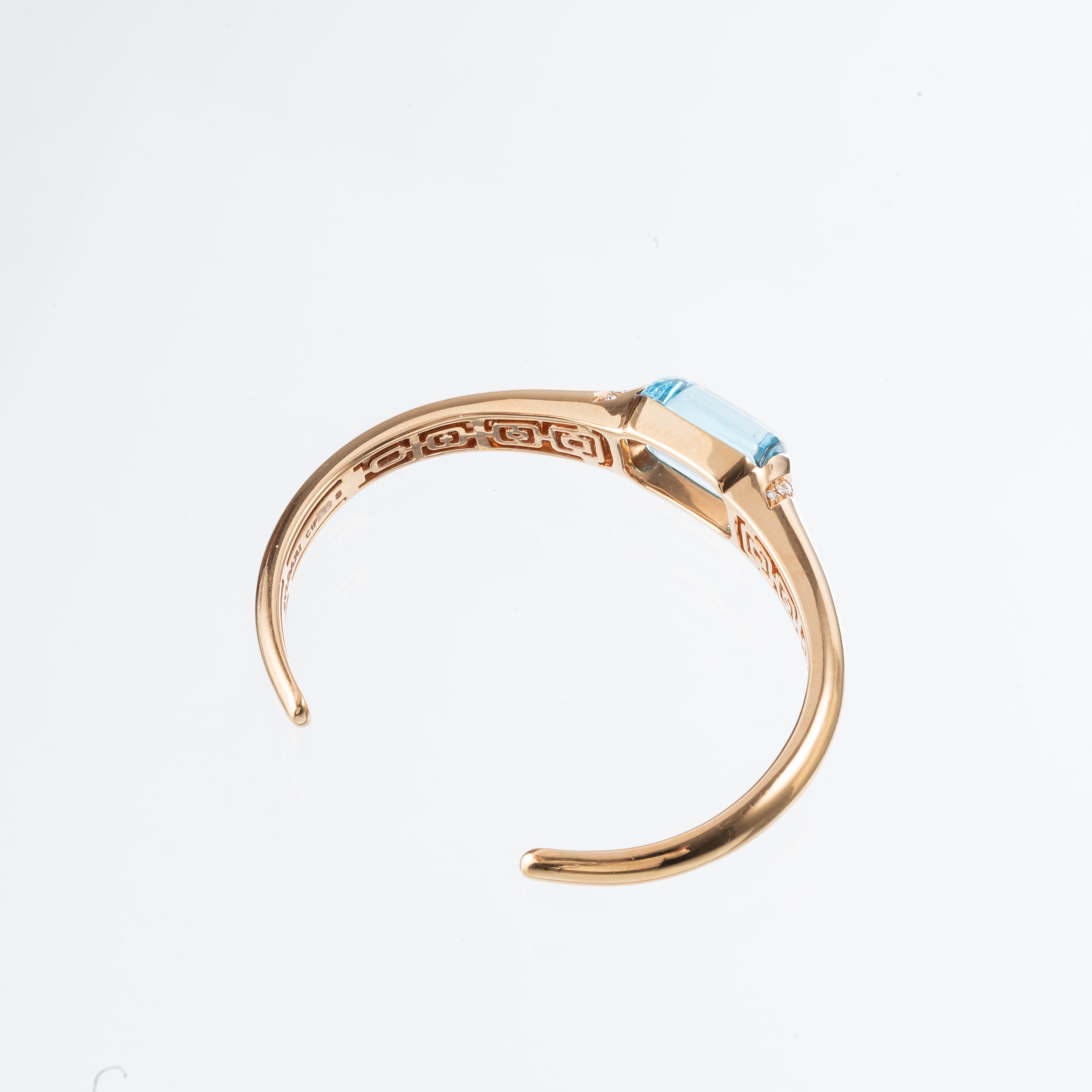 Bulgari - Parure in oro giallo 18 kt e quarzo azzurro