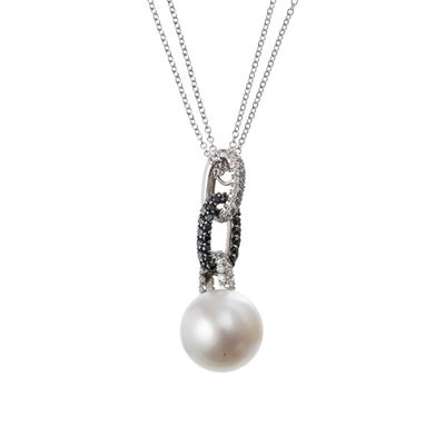 Girocollo, Oro bianco 18 kt con perla coltivata di mare