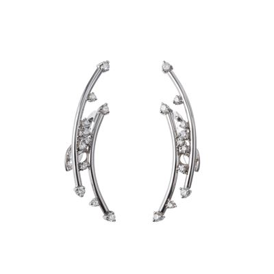 Oro bianco 18 kt, Orecchini con diamanti