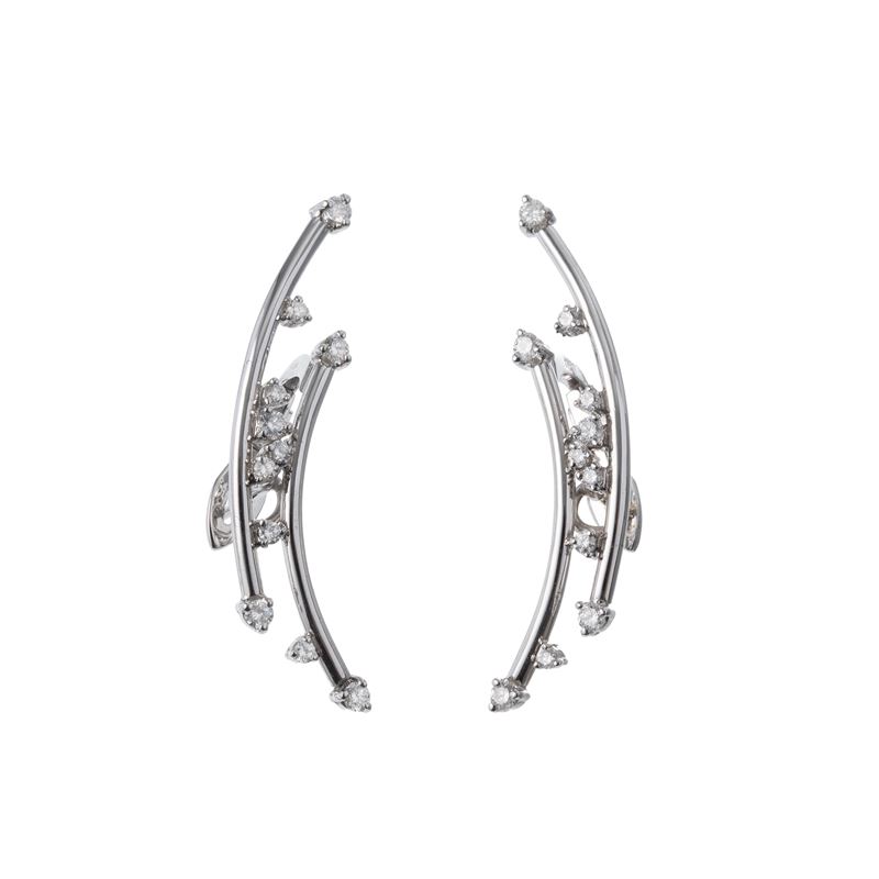 Oro bianco 18 kt, Orecchini con diamanti