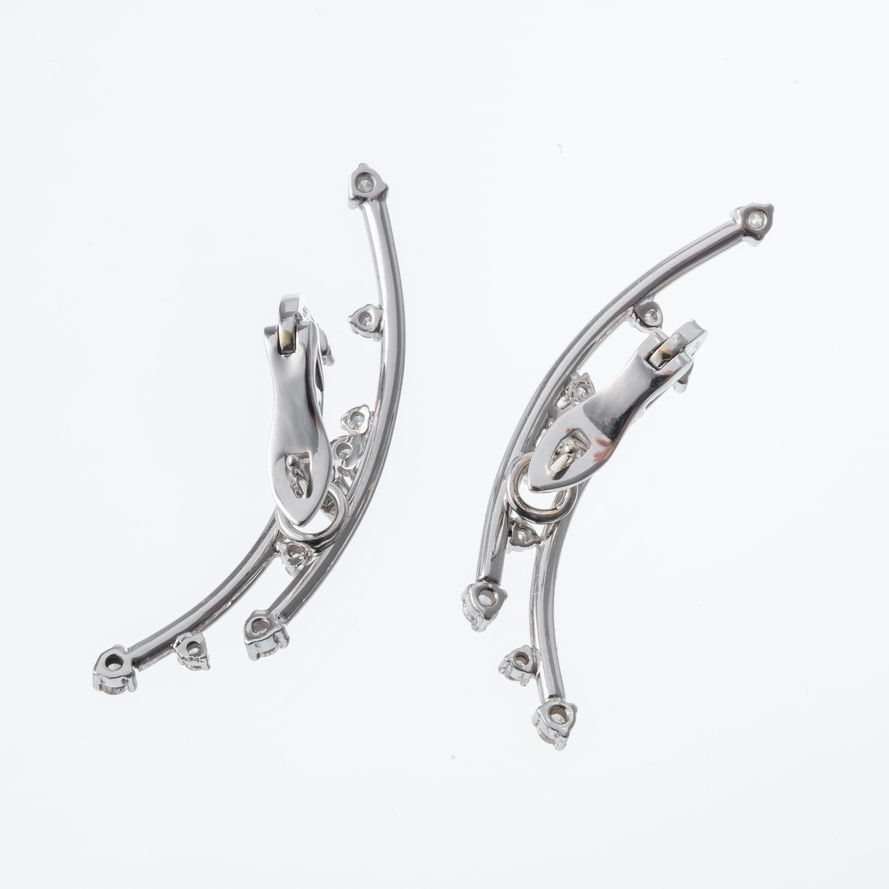 Oro bianco 18 kt, Orecchini con diamanti
