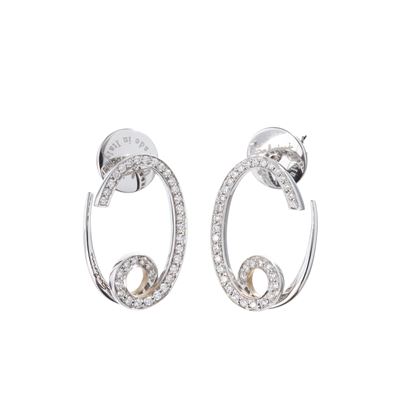 Orecchini in oro bianco 18 kt con diamanti ct 0.51