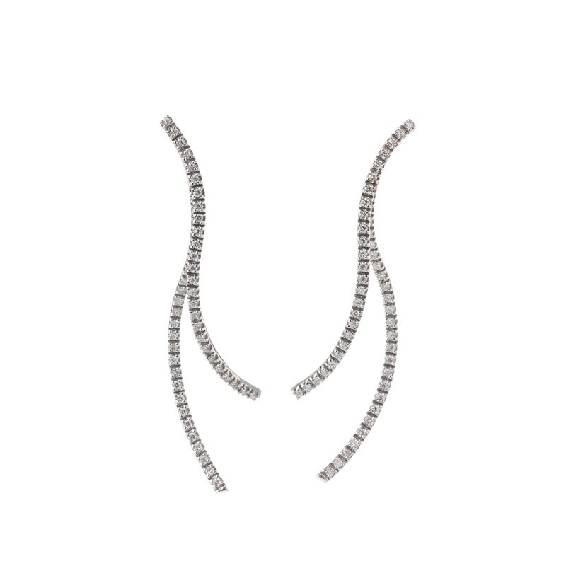 Salvini, Orecchini in oro bianco 18 kt con diamanti