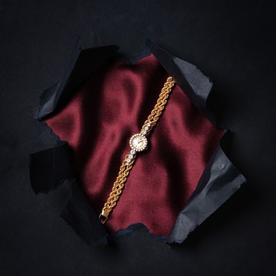 Orologio gioiello in oro giallo e diamanti, anni '40/'50