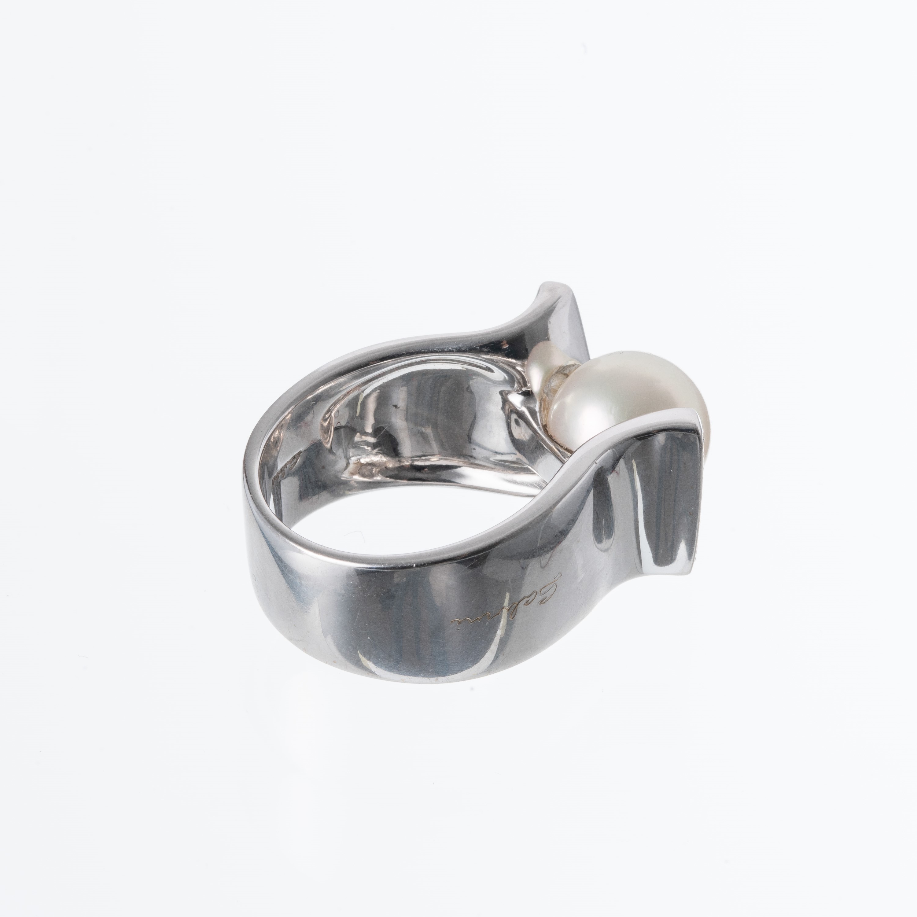 Salvini - Anello in oro bianco 18 kt con perla coltivata e brillanti
