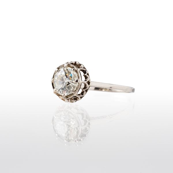 ANELLO IN ORO BIANCO 18 KT CON DIAMANTE