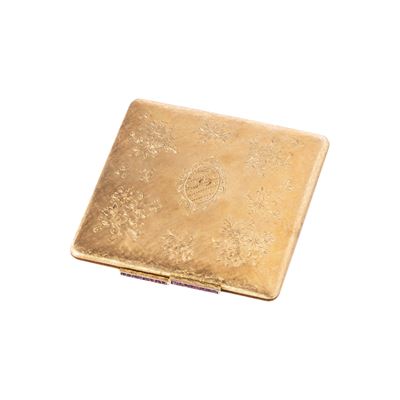Porta cipria e porta rossetto, Oro giallo 18 kt con rubini