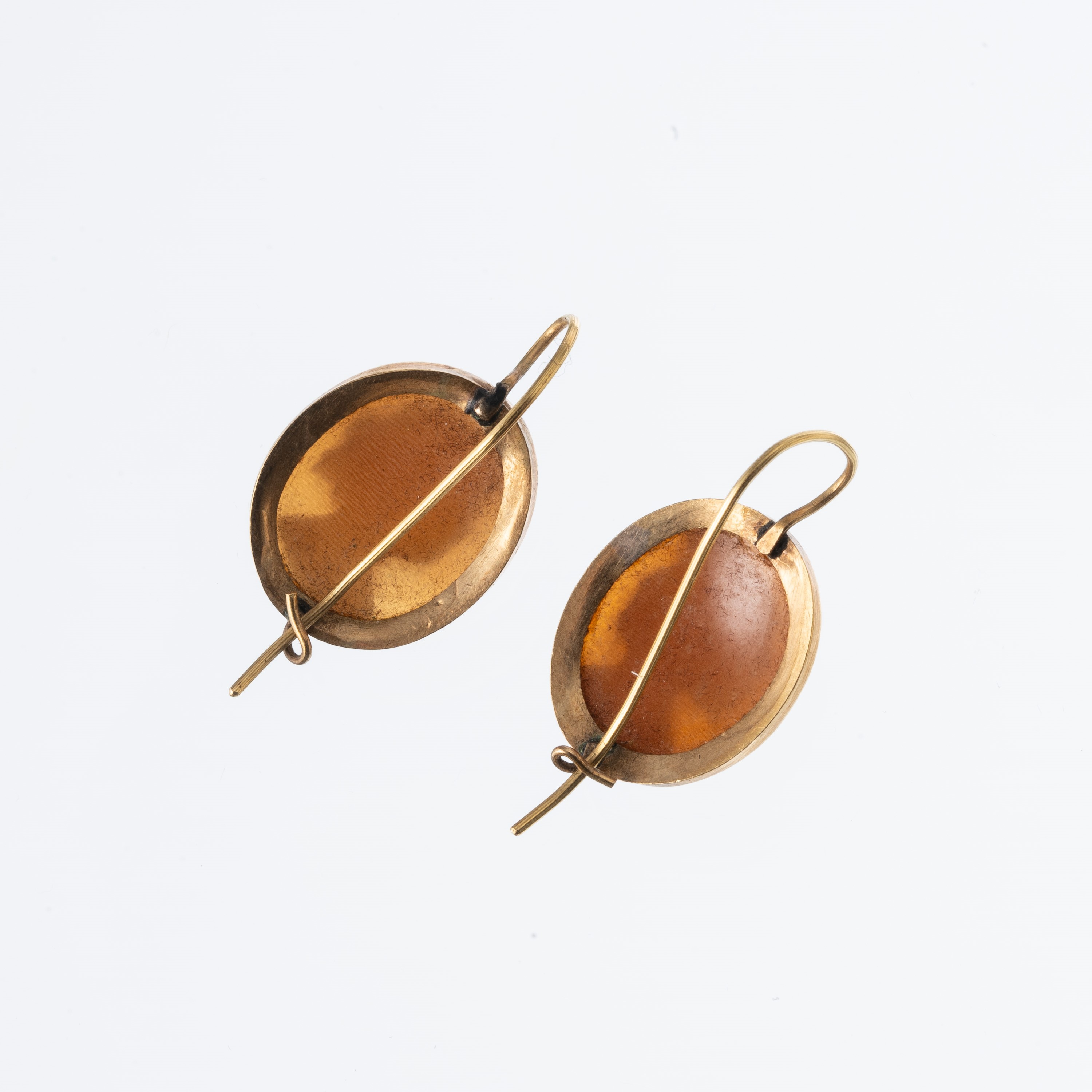 Orecchini con cammei, oro giallo 18 kt