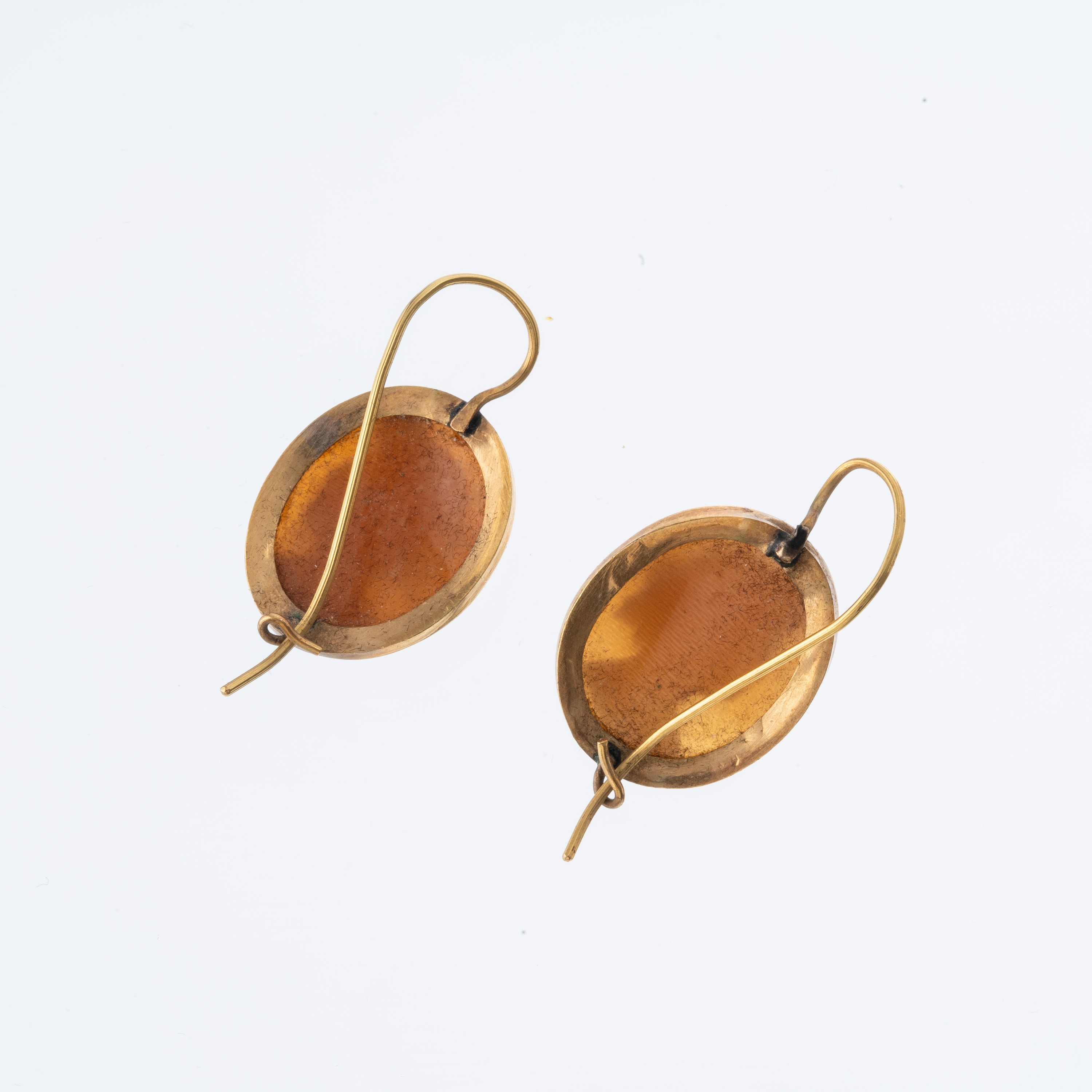 Orecchini con cammei, oro giallo 18 kt