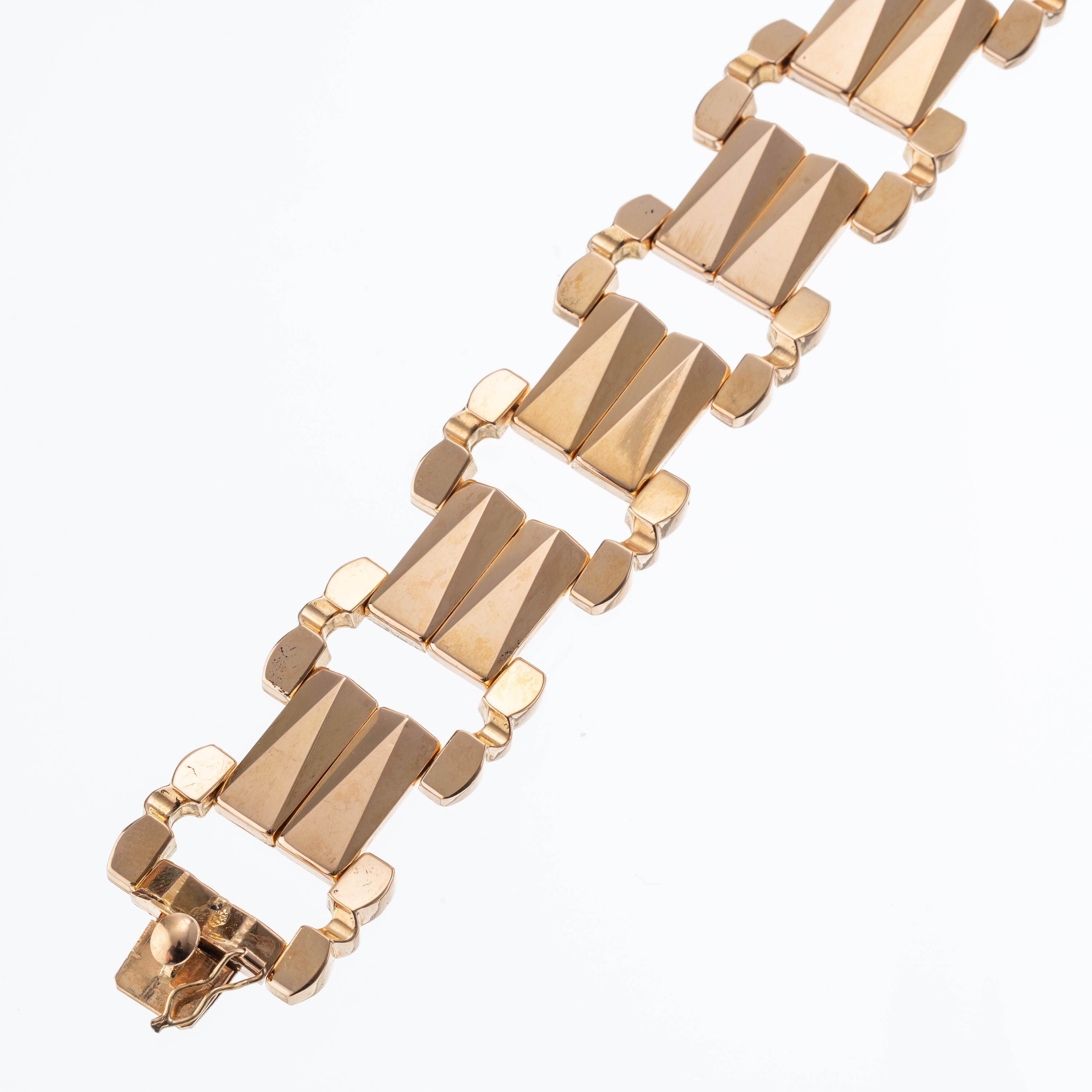 Oro 18 kt, Bracciale con motivi geometrici stampati