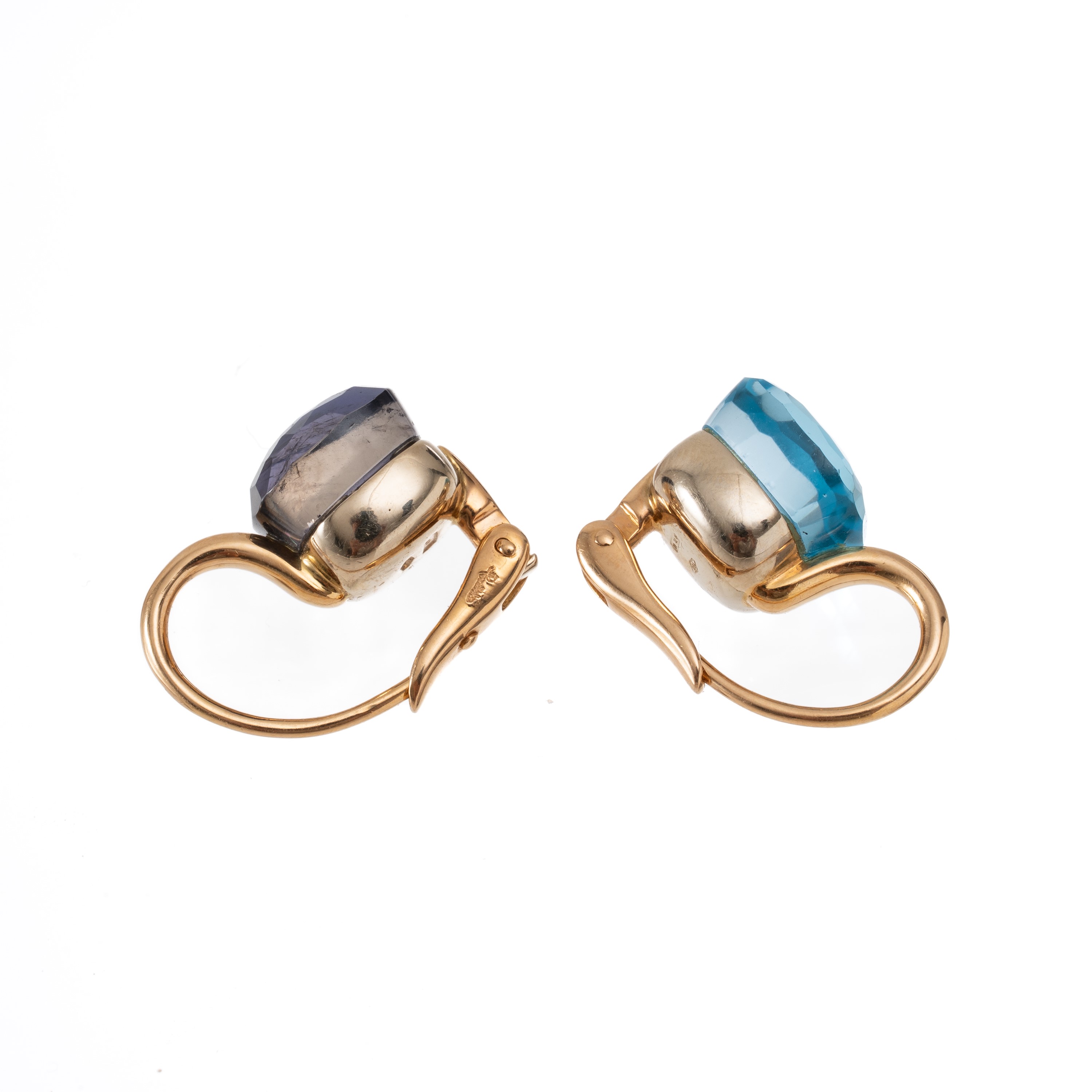 Pomellato - Orecchini in oro giallo 18 kt con ametista e topazio