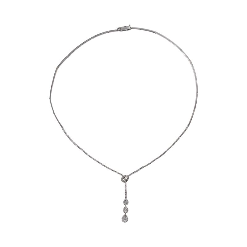 Girocollo rigido in oro bianco 18 kt con diamanti, 0.73 ct