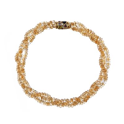 Collana a torchon, Quarzi citrini sfaccettati con chiusura in oro giallo 18 kt