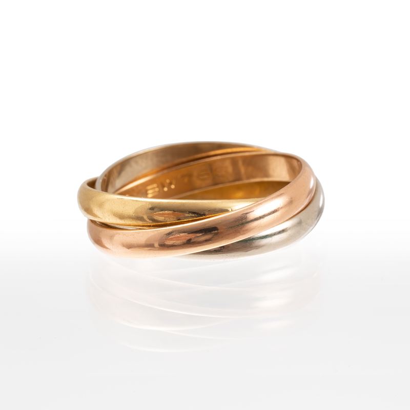 Cartier - Trinity — anello in oro giallo 18 kt, oro rosa 18 kt e oro bianco 18 kt
