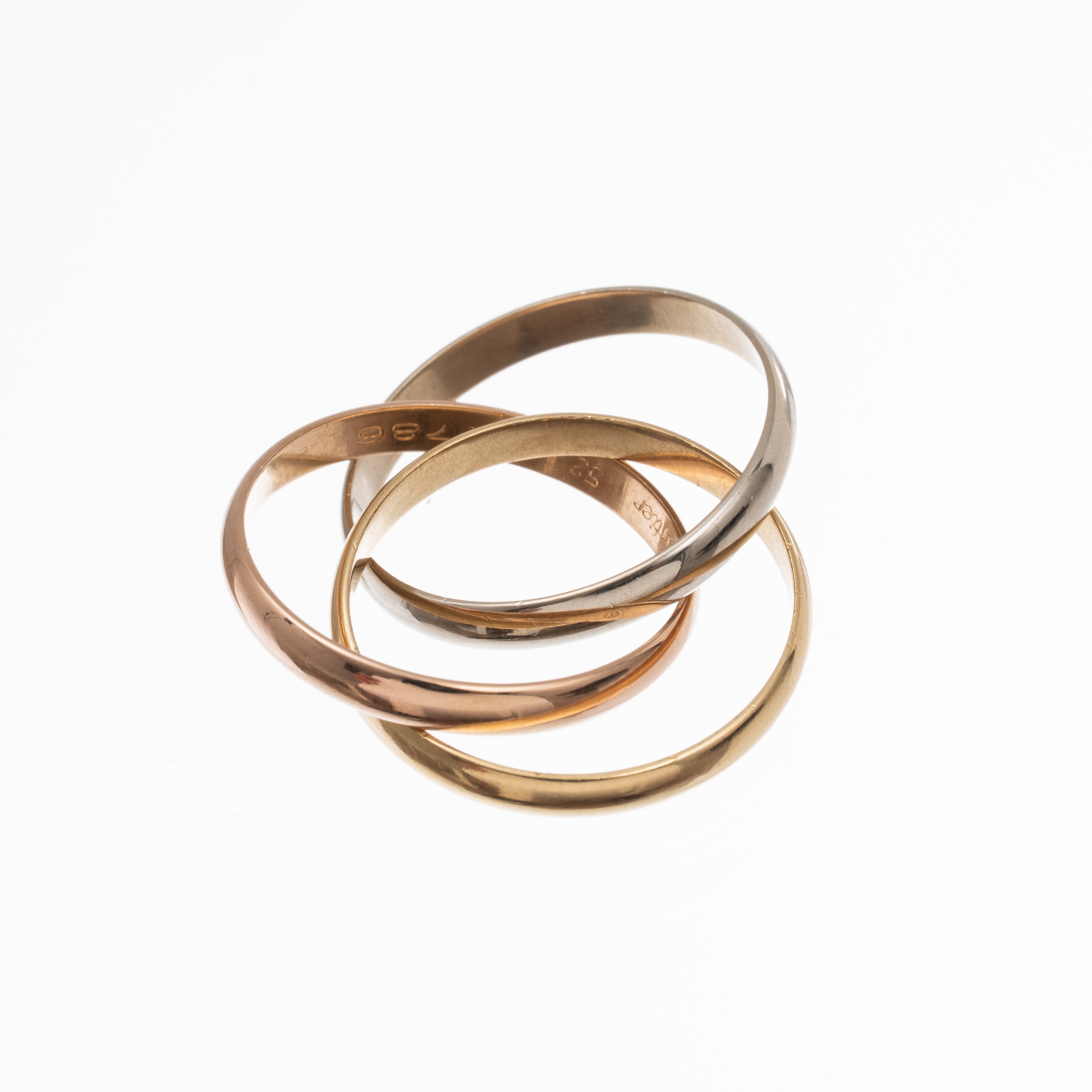 Cartier - Trinity — anello in oro giallo 18 kt, oro rosa 18 kt e oro bianco 18 kt