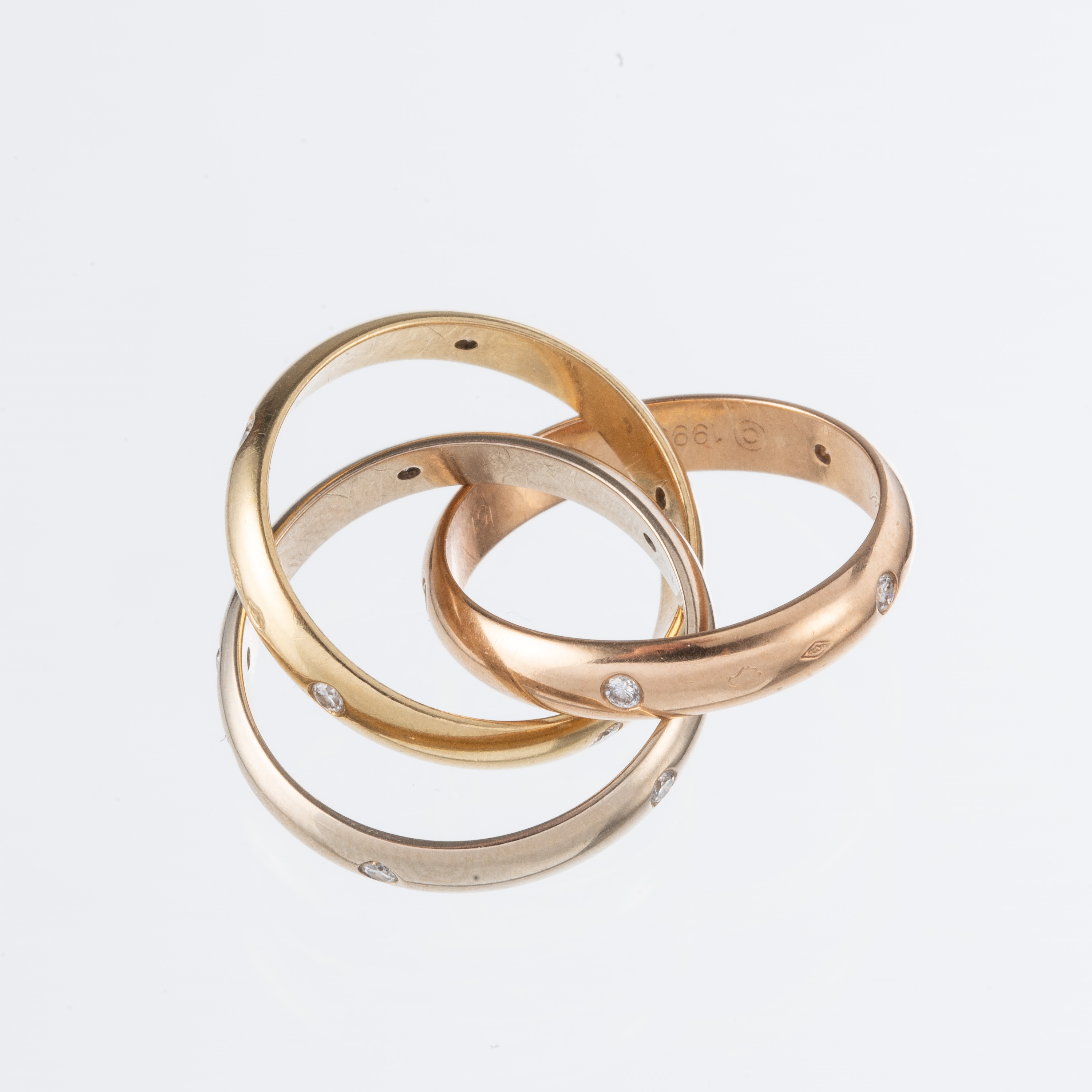 Cartier - Trinity — anello in oro giallo 18 kt, oro rosa 18 kt e oro bianco 18 kt