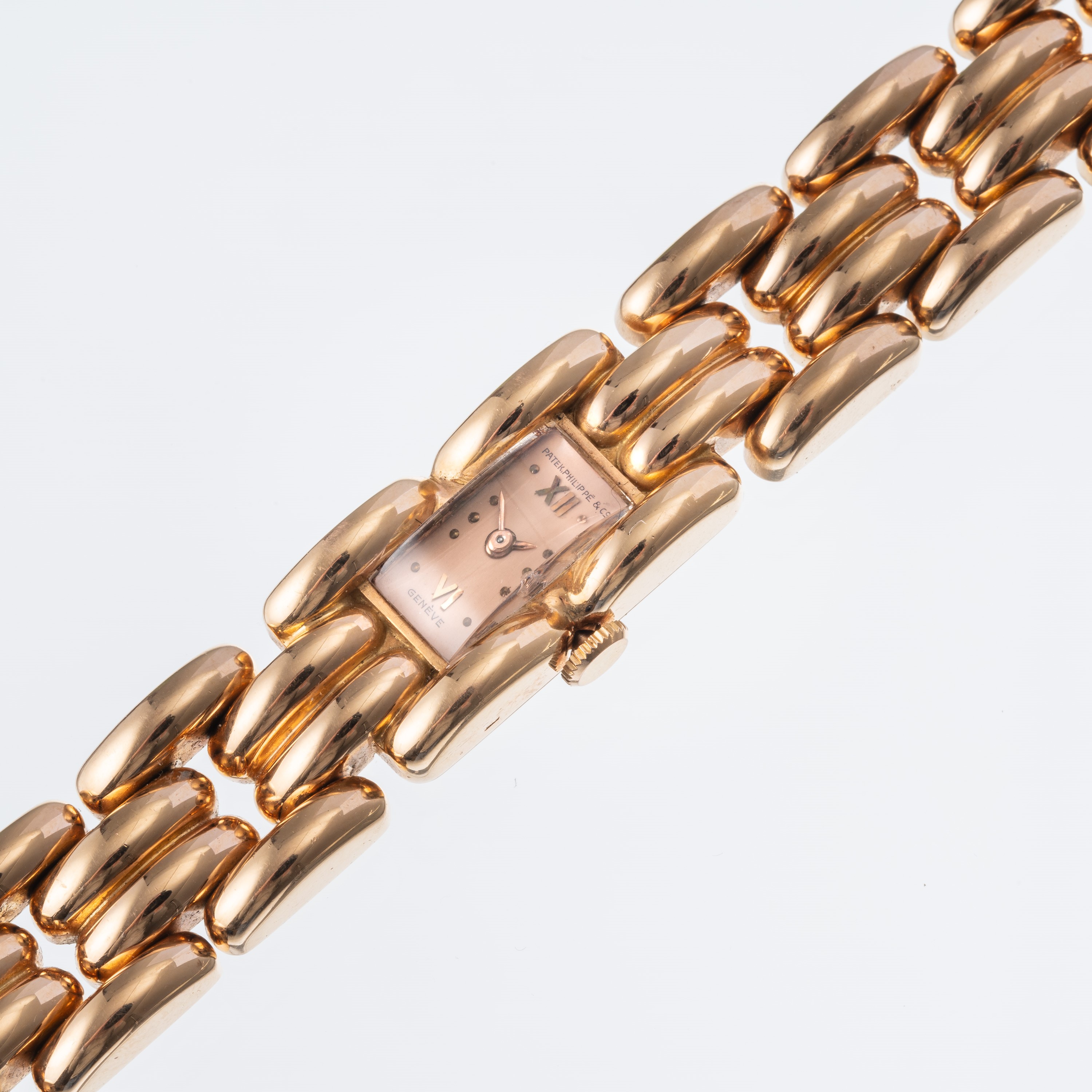 Patek Philippe - Orologio in oro rosa 18 kt con carica manuale e bracciale integrato (Ref. 1623)