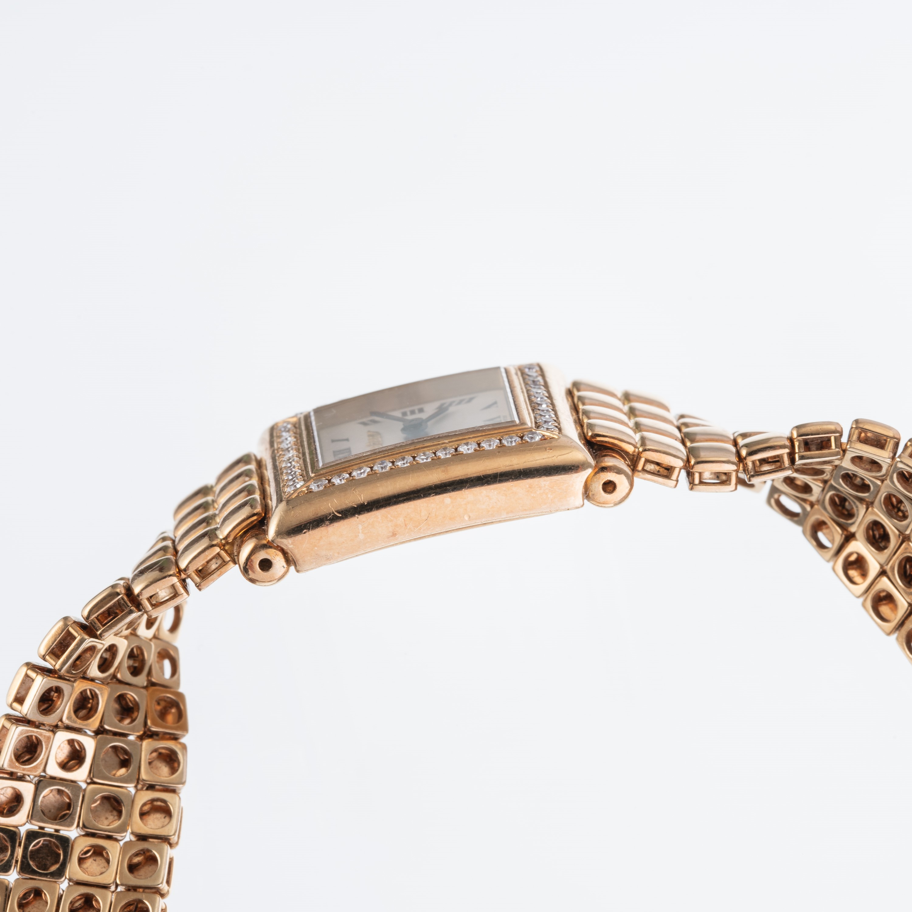 Cartier - Orologio Trocadero in oro giallo 18kt con diamanti e movimento al quarzo